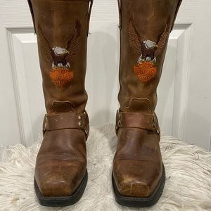 Brown Harley Davidson Motorcycle Boots